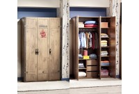 Armoire enfant effet " Pirates " à 3 portes ouvrantes