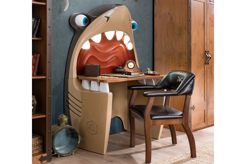 Bureau design PIRATE pour chambre enfant coloris marron