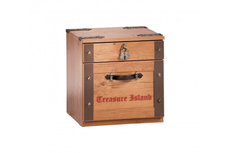 Table de chevet  enfant  à 2 tiroirs effet "Pirates"