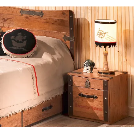 Table de chevet  enfant  à 2 tiroirs effet "Pirates" 2
