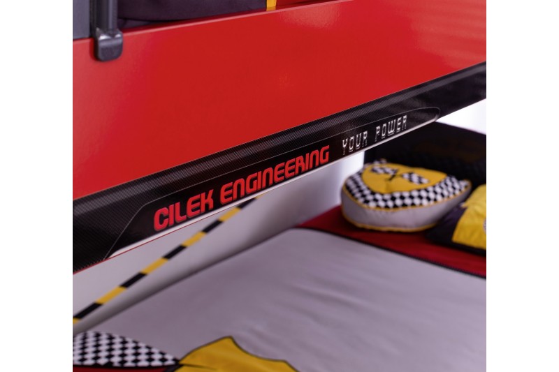 Lit superposé  90 x 190 cm design "champion racer" pour chambre enfant