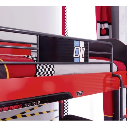 Lit superposé  90 x 190 cm design "champion racer" pour chambre enfant 2