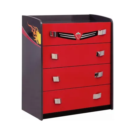 Commode enfant  à 4 tiroirs effet "cars"