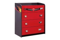 Commode enfant  à 4 tiroirs effet "cars"