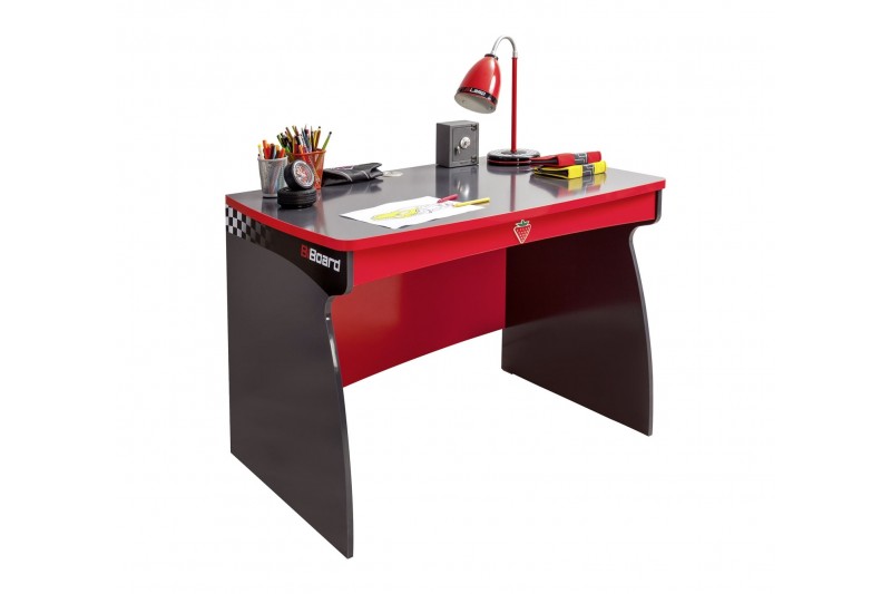 Bureau enfant design racer cars teinté rouge et gris