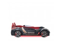 Lit voiture design noir avec éclairage pour enfant