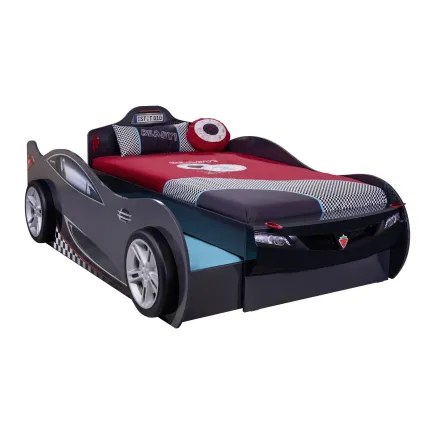 Lit voiture design pour enfant  coloris anthracite