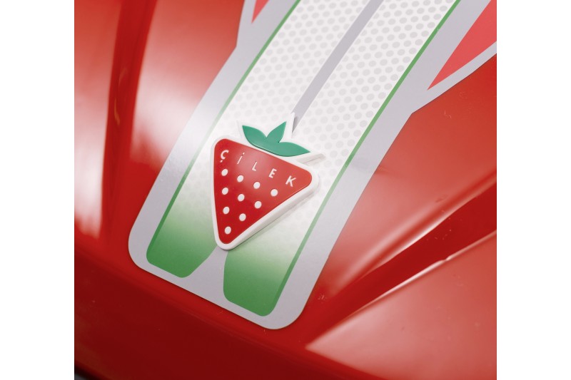 Lit voiture design pour enfant  rouge laquée avec LED