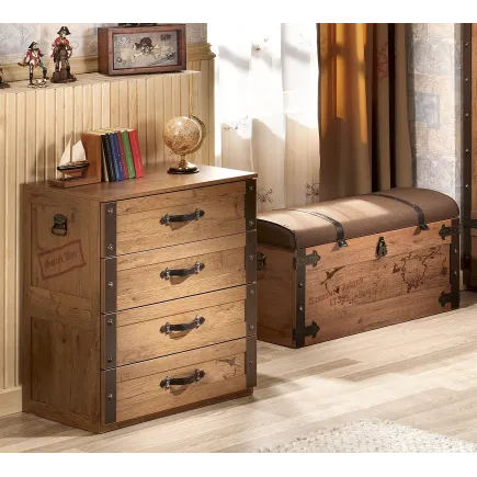Commode enfant  à 4 tiroirs effet " Pirates " 2
