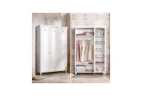 Armoire blanche style classique à 3 portes ouvrantes