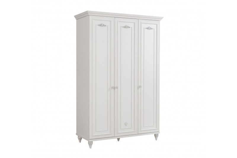 Armoire blanche style classique à 3 portes ouvrantes