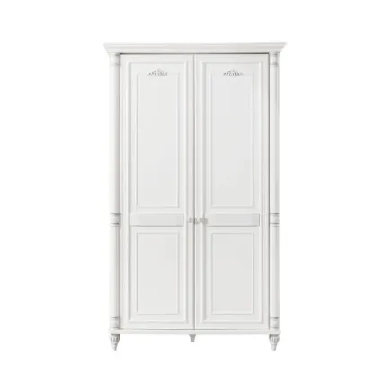 Armoire blanche style classique à 2 portes ouvrantes