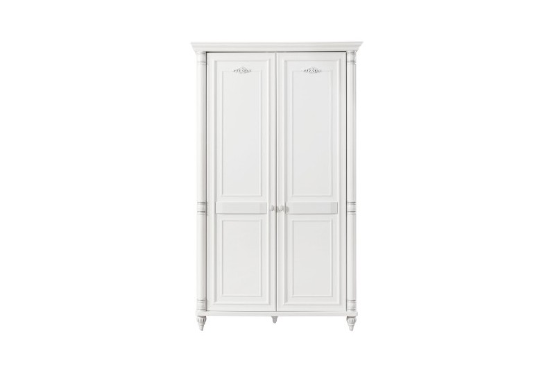 Armoire blanche style classique à 2 portes ouvrantes