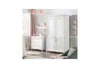 Armoire blanche style classique à 2 portes ouvrantes