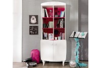 Bibliothèque moderne en bois mdf coloris rose et blanc