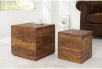 Table d'appoint en bois massif design carré