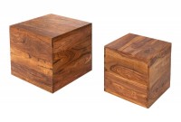 Table d'appoint en bois massif design carré
