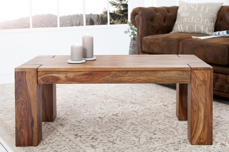 Table basse 100 cm rectangelaire en bois massif