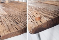 Table à manger rectangulaire 200cm en bois massif avec plaque de verre