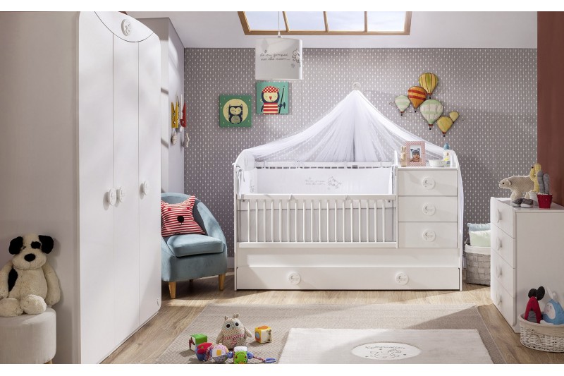 Armoire blanche enfant 3 portes ouvrantes