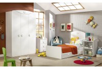 Commode blanche pour chambre enfant à 4 tiroirs