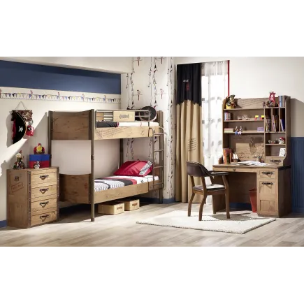 Lit superposé  90 x 200 cm design pirate pour chambre enfant 2