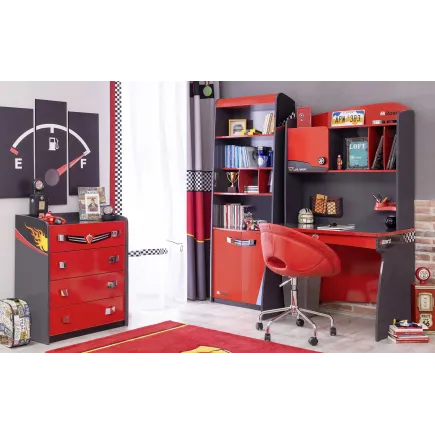 Commode enfant  à 4 tiroirs effet "cars" 2