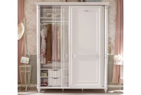 Armoire blanche classique à 2 portes coulissantes