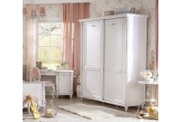 Armoire blanche classique à 2 portes coulissantes