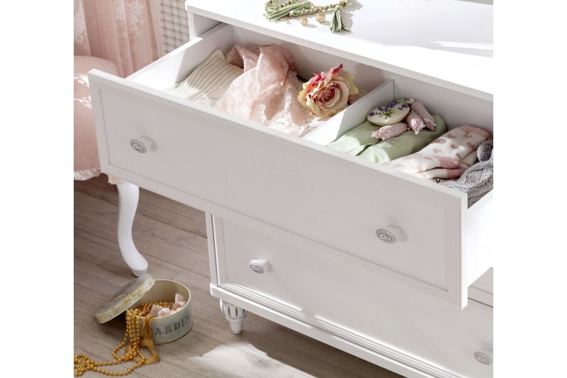 Commode blanche  style classique à 3 tiroirs