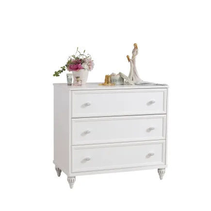 Commode blanche  style classique à 3 tiroirs