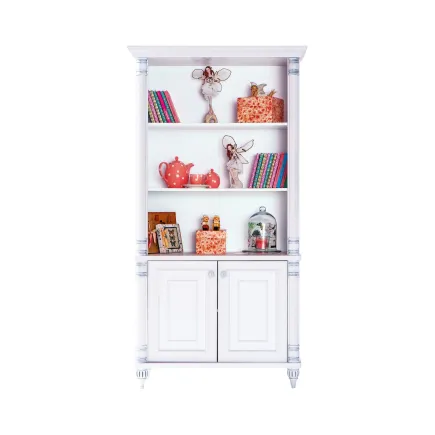 Bibliothéque avec rangement design classique coloris blanc