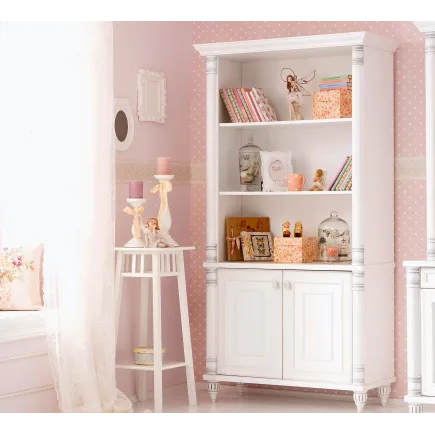 Bibliothéque avec rangement design classique coloris blanc 2