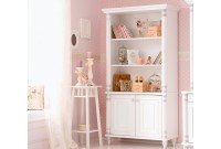 Bibliothéque avec rangement design classique coloris blanc