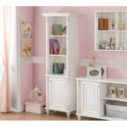 Bibliothéque à 3 niches design classique coloris blanc