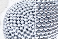 Table d'appoint design perle en aluminium argenté