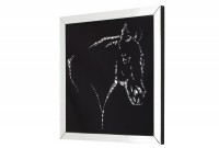 Tableau magnifique mural 60x60 cm Tête de cheval en cristaux