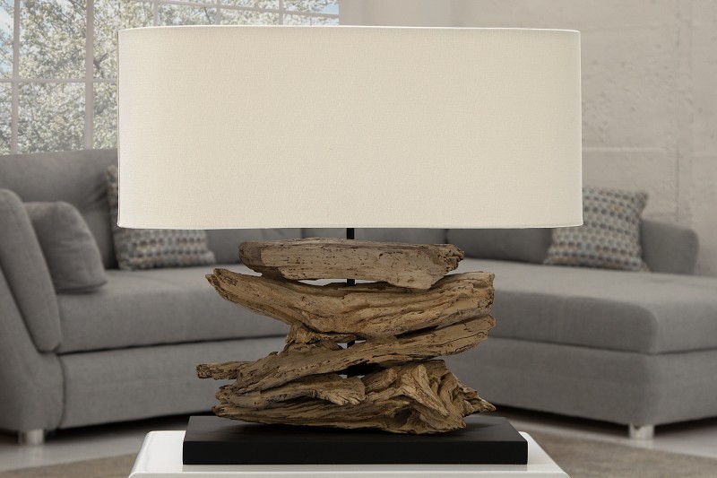 Lampe à poser de 55 cm en bois flotté naturel