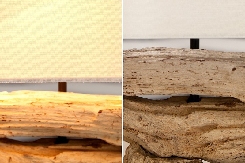 Lampe à poser de 55 cm en bois flotté naturel