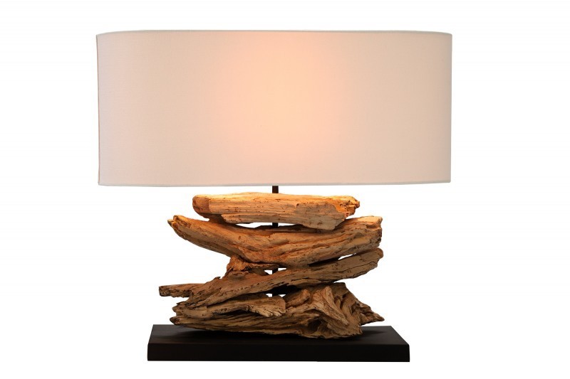 Lampe à poser de 55 cm en bois flotté naturel