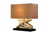 Lampe à poser de 40 cm en bois flotté brun