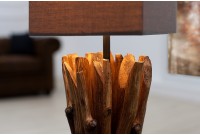 Lampe à poser de 15 cm en bois flotté coloris brun gris