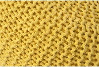 Pouf moderne de 50 cm en coton coloris jaune tricoté