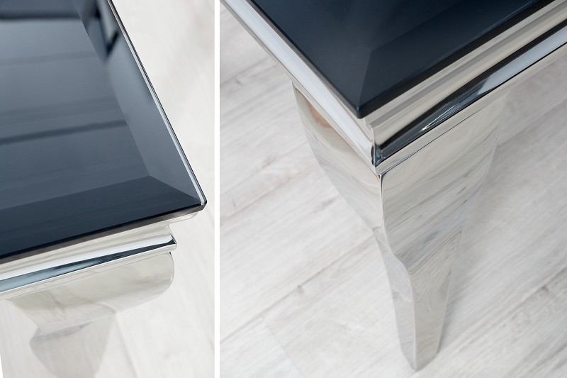 Table basse noir/argenté de style baroque 100 cm