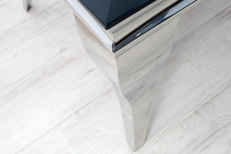 Table basse noir/argenté de style baroque 100 cm