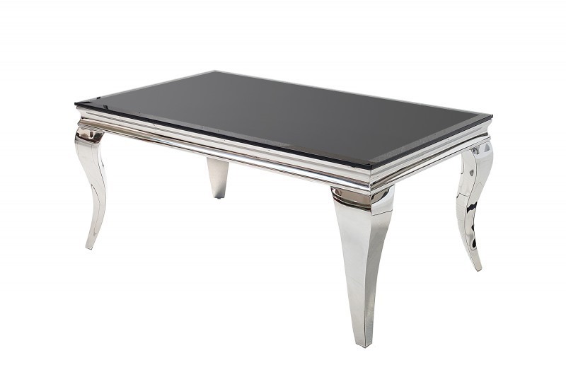 Table basse noir/argenté de style baroque 100 cm