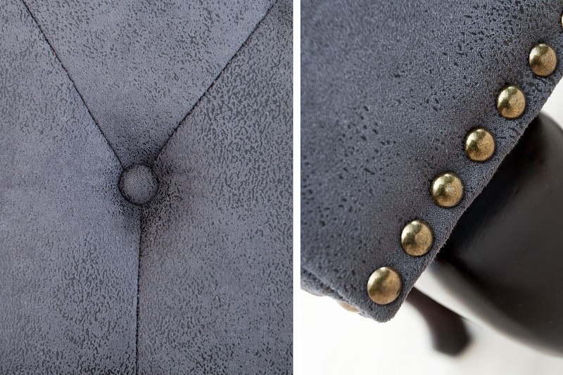 Pouf Chesterfield en microfibre gris