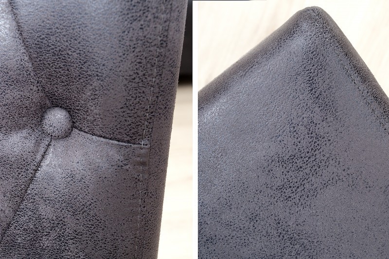 Ensemble de 2 chaises Chesterfield gris style capitonné