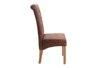 Ensemble de 2 chaises capitonnées Chesterfield coloris brun