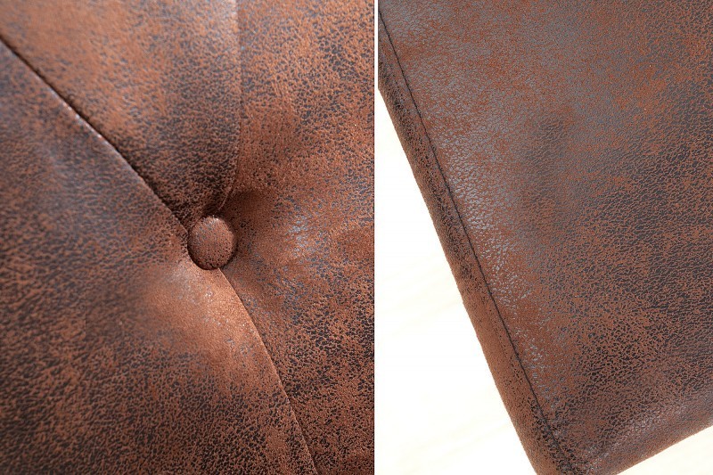 Ensemble de 2 chaises capitonnées Chesterfield coloris brun
